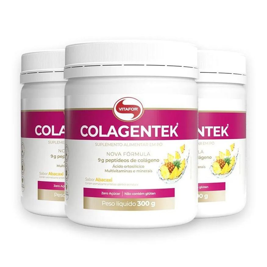 Vitafor Kit 3 Colágeno Hidrolisado Colagentek da