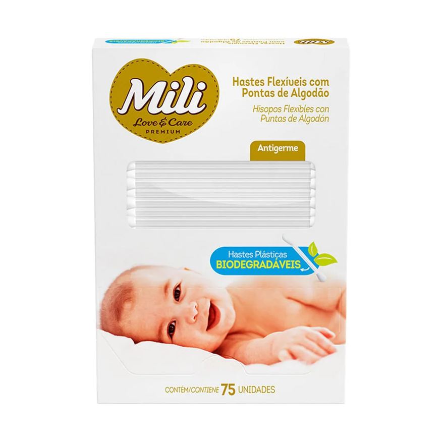 Flexíveis Hastes Biodegradáveis Mili Com 75 Unidades