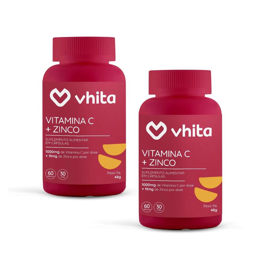 Vhita Vitamina C 1000mg e Zinco com 60 cápsulas ( 2 Unidades)