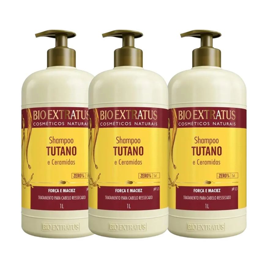 Bio Extratus Kit 3 Shampoo Força e Maciez Tutano 1L