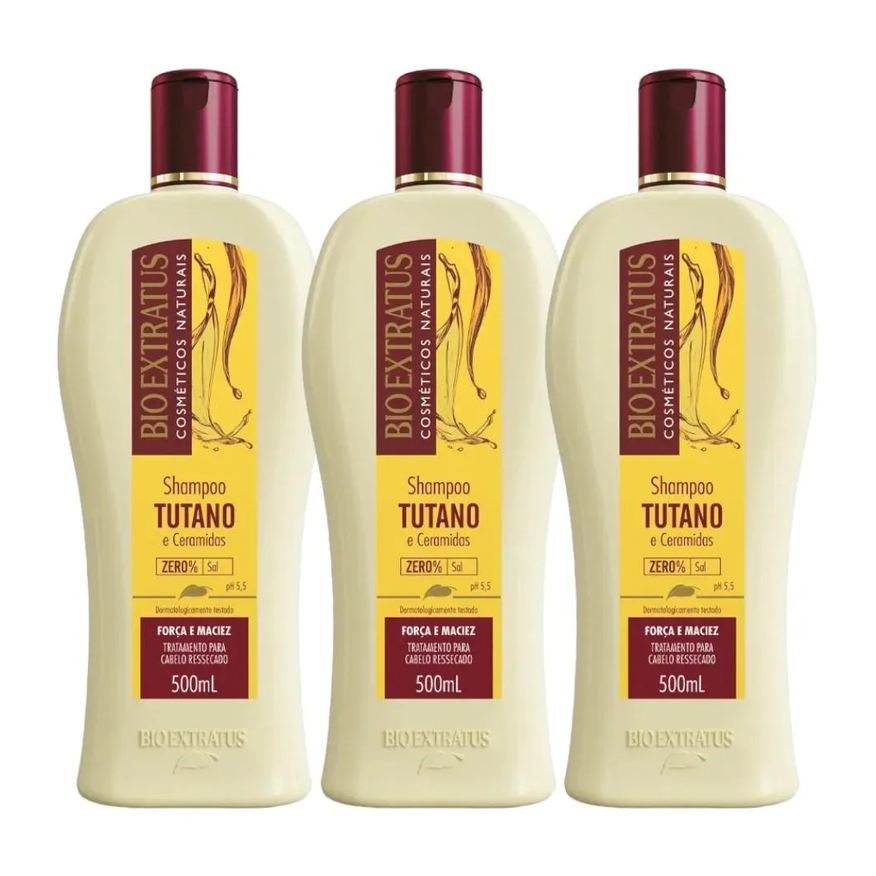 Bio Extratus Kit 3 Shampoo Força e Maciez Tutano 500ml