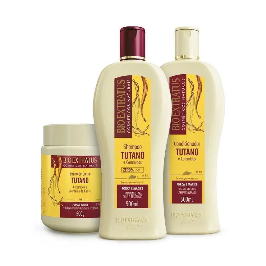 Bio Extratus Kit 1 Shampoo 1 Condicionador 1 Banho Creme Tutano 500ml