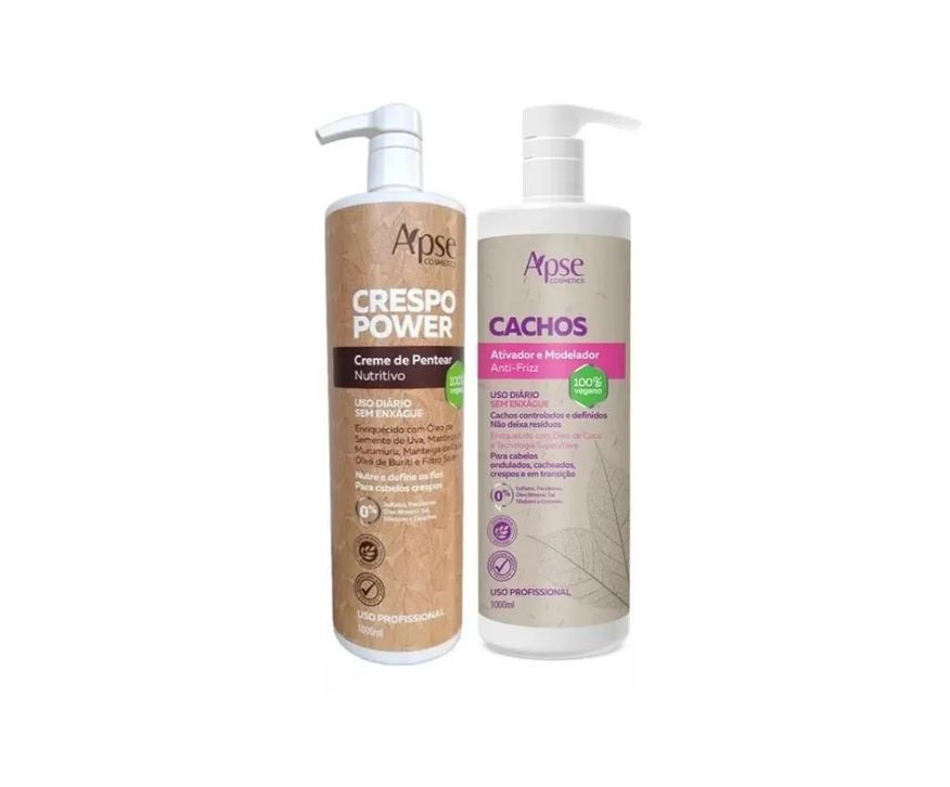Apse Kit Ativador de Cachos e Creme de Pentear Crespo Power 1l