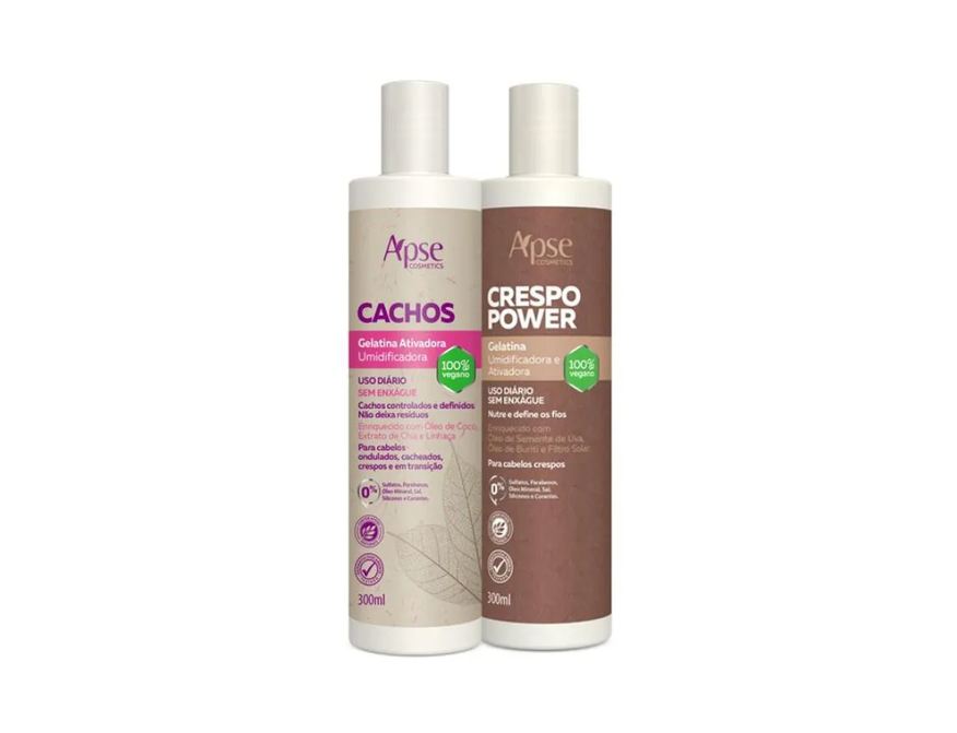 Apse Kit Gelatina Umidificadora Cachos e Crespo Power 300ml