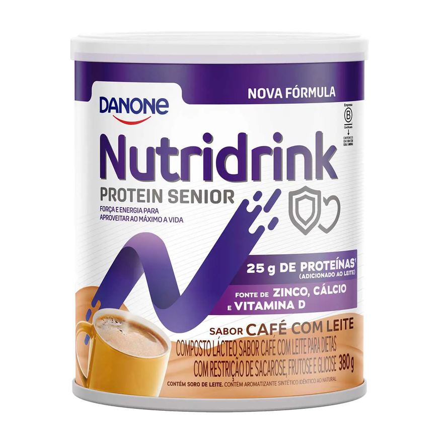 Alimentar Suplemento Nutridrink Protein Senior Pó sabor Café com Leite 380g