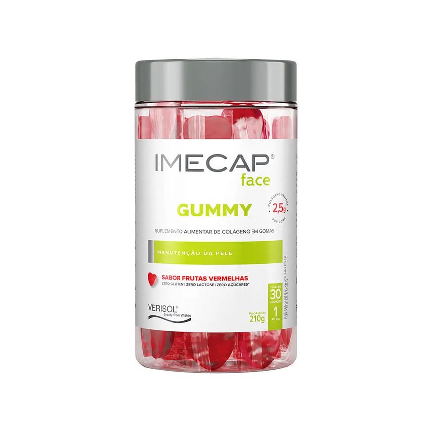 Verisol Colágeno Em Gomas Imecap Face Gummy Frutas Vermelhas 30 Unidades