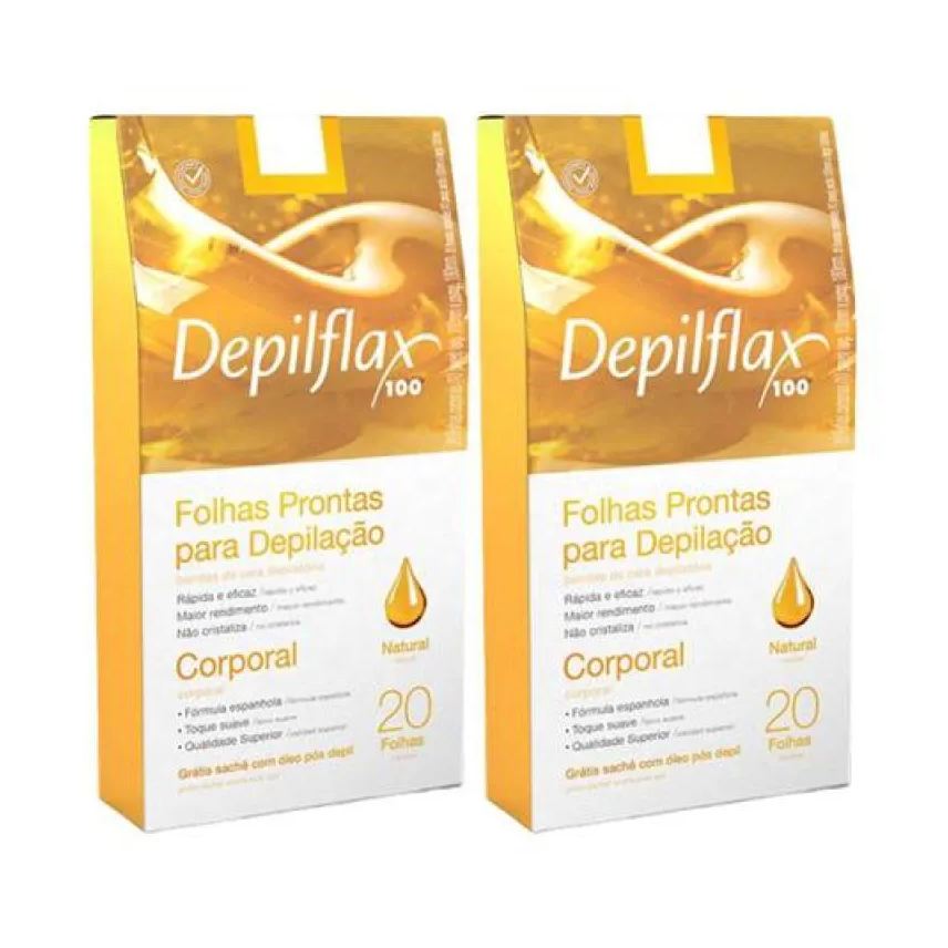 Natura Kit 2x Folhas Prontas Corporais C 20 Uni Natural Depiflax