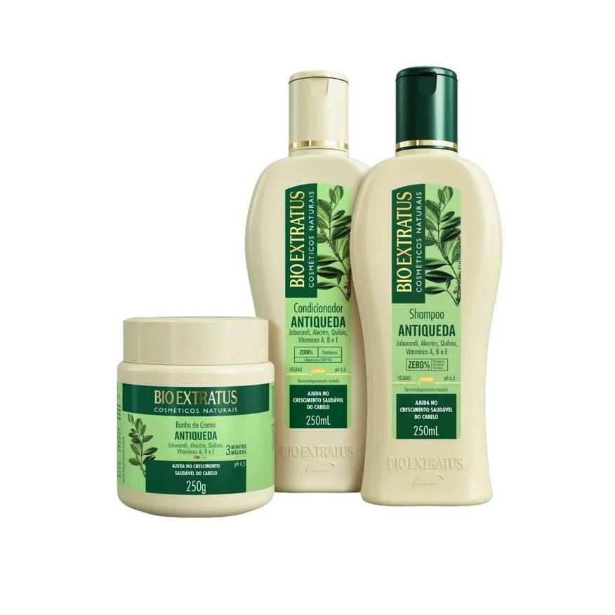 Bio Extratus Kit 1 Shampoo 1 Condicionador 1 Banho Creme Jaborandi 250ml