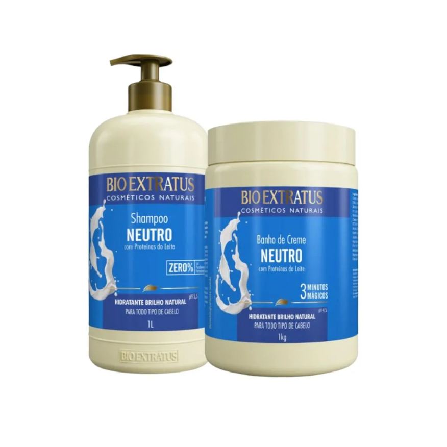 Bio Extratus Kit 1 Shampoo 1 Banho Creme Neutro 1L