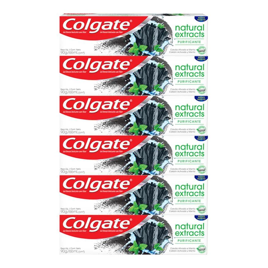 Colgate Kit C/ 6 Cremes Dental Natural Extracts Purificante 90g