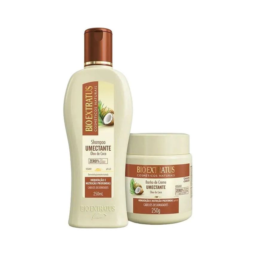 Bio Extratus Kit 1 Shampoo 1 Banho Creme Brilho Natural Umectante 250ml