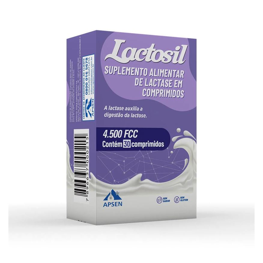 Alimentar Suplemento de Lactase Lactosil 4.500 FCC 30 comprimidos