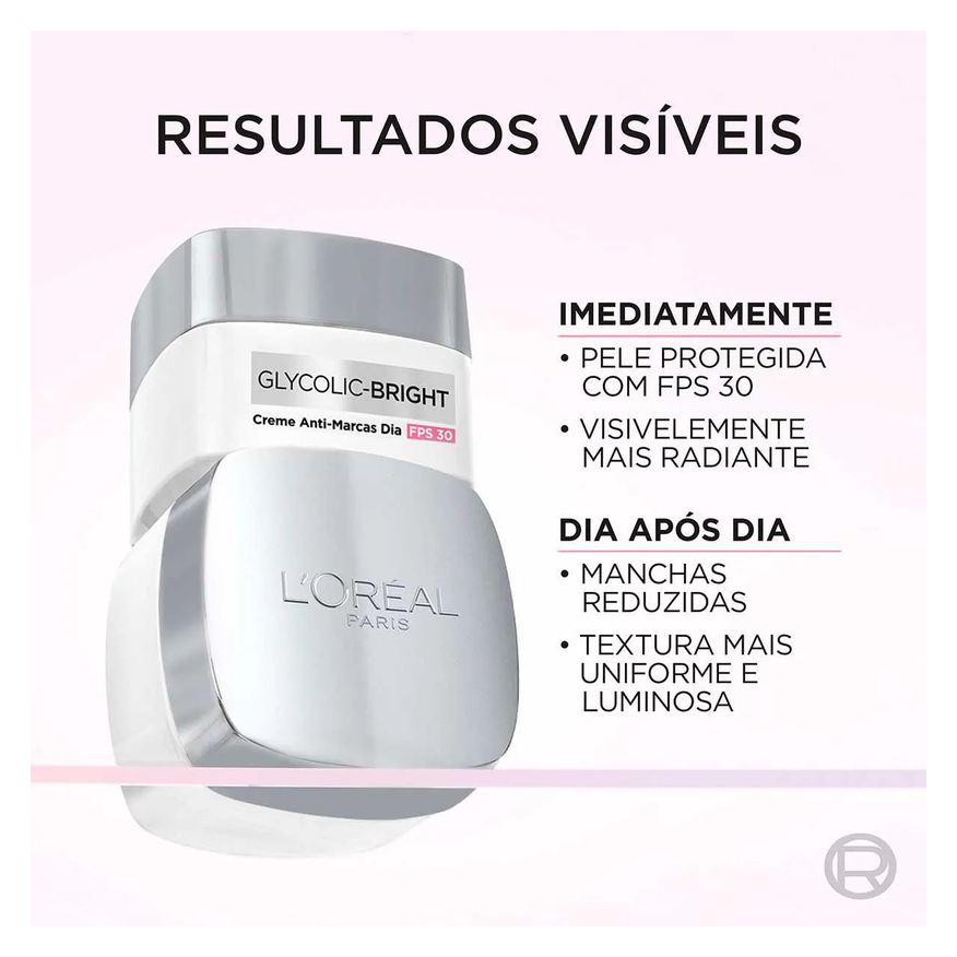 L'Oreal Kit Paris Anti-Marcas Glycolic-Bright - Creme Dia FPS30 + Gel-Creme Noite