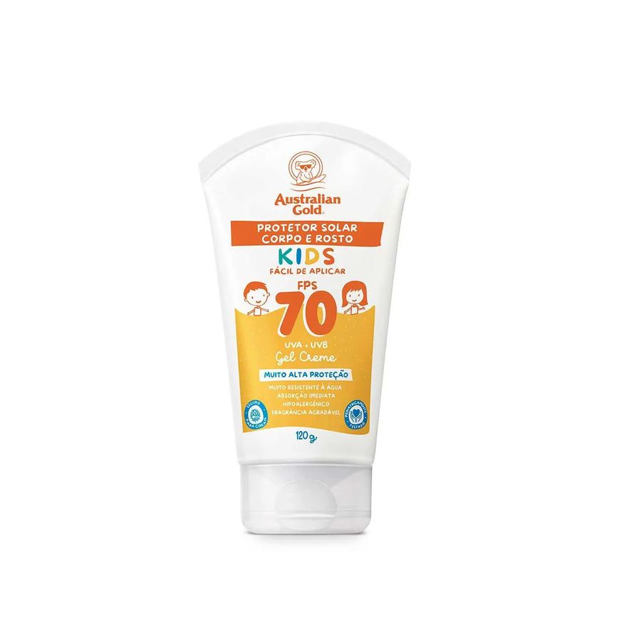 Australian Gold Protetor Solar Corporal Gel Creme FPS 70 Kids 120ml