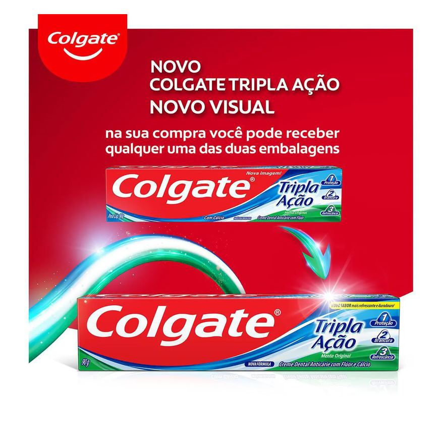 Colgate Creme Dental Tripla Ação Anticárie Menta Original 90g