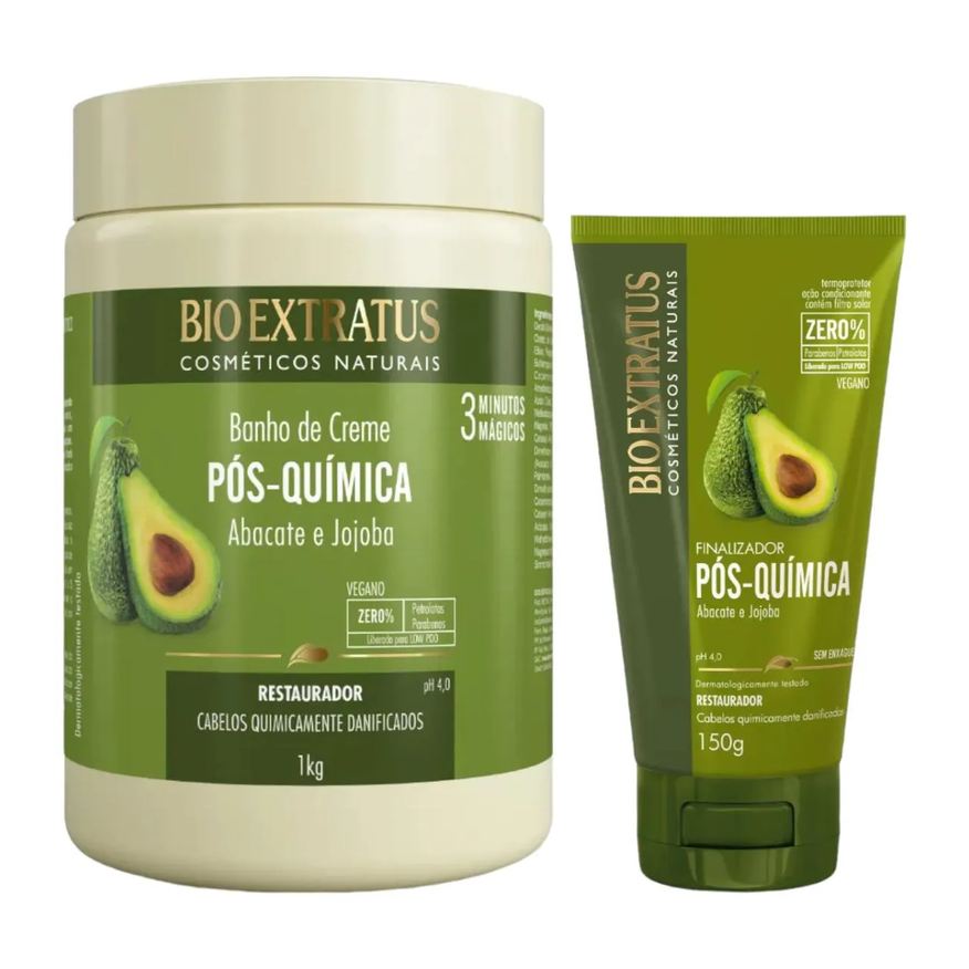 Bio Extratus Kit Pós Química Finalização Capilar 1 Banho de Creme 1kg 1 Finalizador 150ml