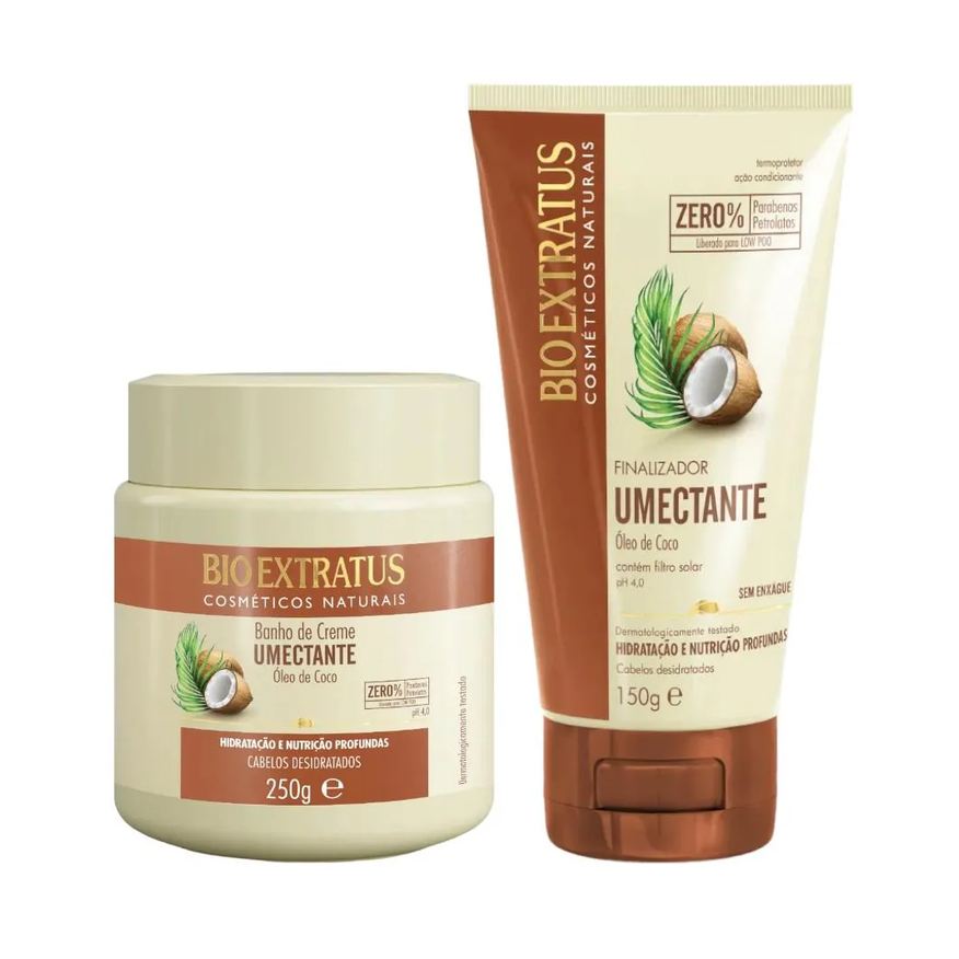 Bio Extratus Kit Umectante Finalização Capilar 1 Banho de Creme 250ml 1 Finalizador 150ml