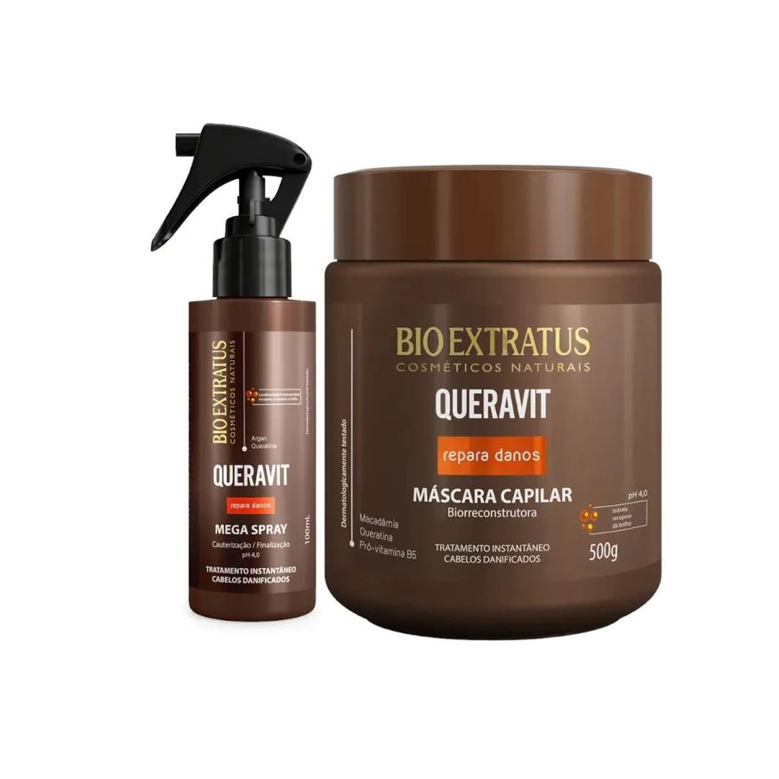 Bio Extratus Kit Queravit Finalização Capilar 1 Máscara 500ml 1 Megaspray 100ml
