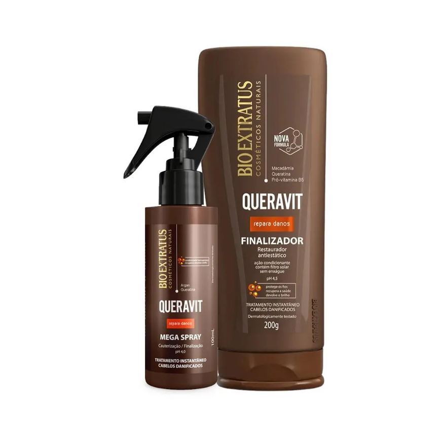 Bio Extratus Kit Queravit Finalização Capilar 1 Finalizador 200ml 1 Megaspray