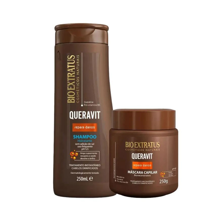 Bio Extratus Kit Queravit 1 Shampoo Hidratante 350ml 1 Máscara 250ml