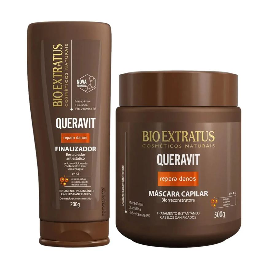 Bio Extratus Kit Queravit Finalização Capilar 1 Máscara 500ml 1 Finalizador 200ml