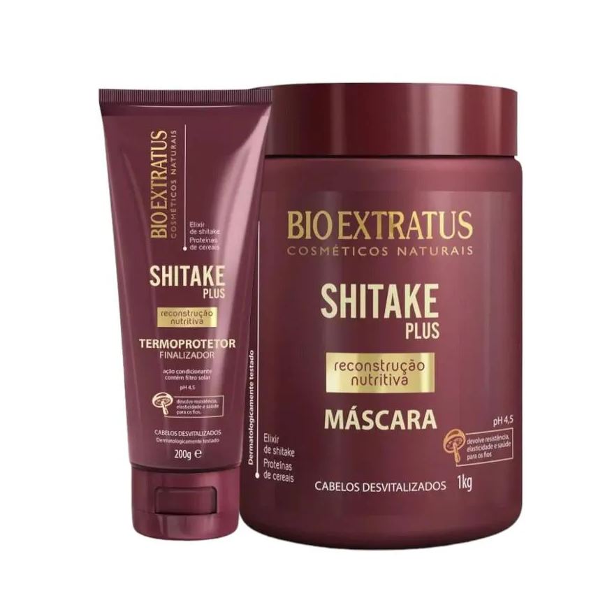 Bio Extratus Kit Shitake Finalização 1 Máscara 1kg 1 Finalizador Noite/Dia 200ml