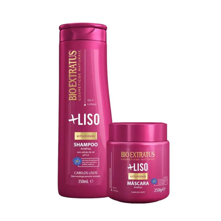 Bio Extratus Kit Mais Liso 1 Shampoo 350ml 1 Máscara 250ml Bioextratus