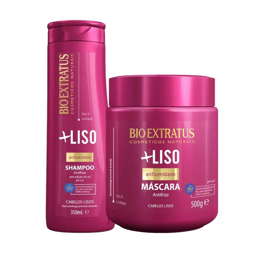 Bio Extratus Kit Mais Liso 1 Shampoo 350ml 1 Máscara 500ml