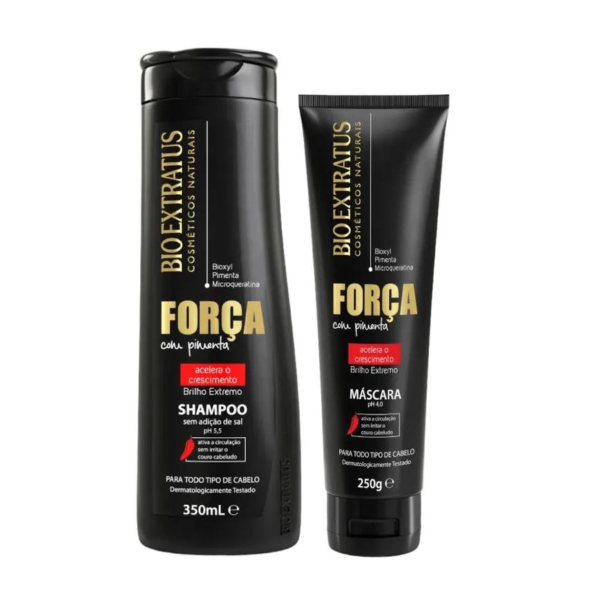 Bio Extratus Kit Força com Pimenta 1 Shampoo 350ml 1 Máscara 250ml