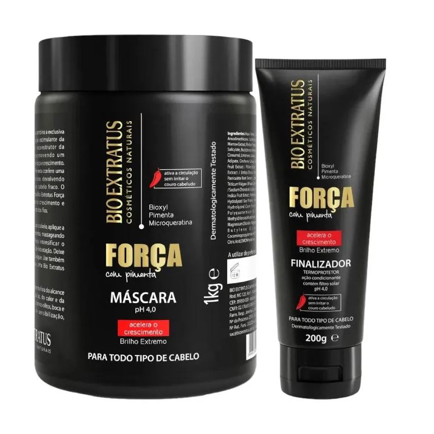 Bio Extratus Kit Força com Pimenta 1 Máscara 1kg 1 Finalizador 200ml