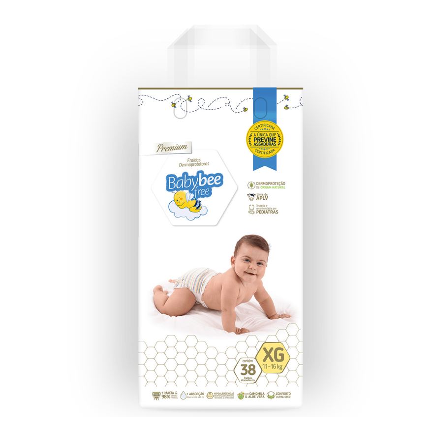 Baby Fralda Bee Free Dermoprotetora Xg Com 38 Unidades