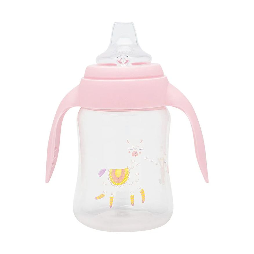 Lolly Copo Antivazamento Baby Zoo Alça Silicone Rosa 250ml