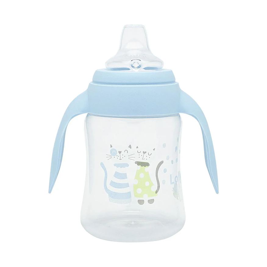 Lolly Copo Antivazamento Baby Zoo Alça Silicone Azul 250ml