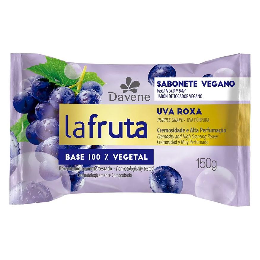 Davene La Fruta Sabonete Uva Roxa Barra Vegetal 150g