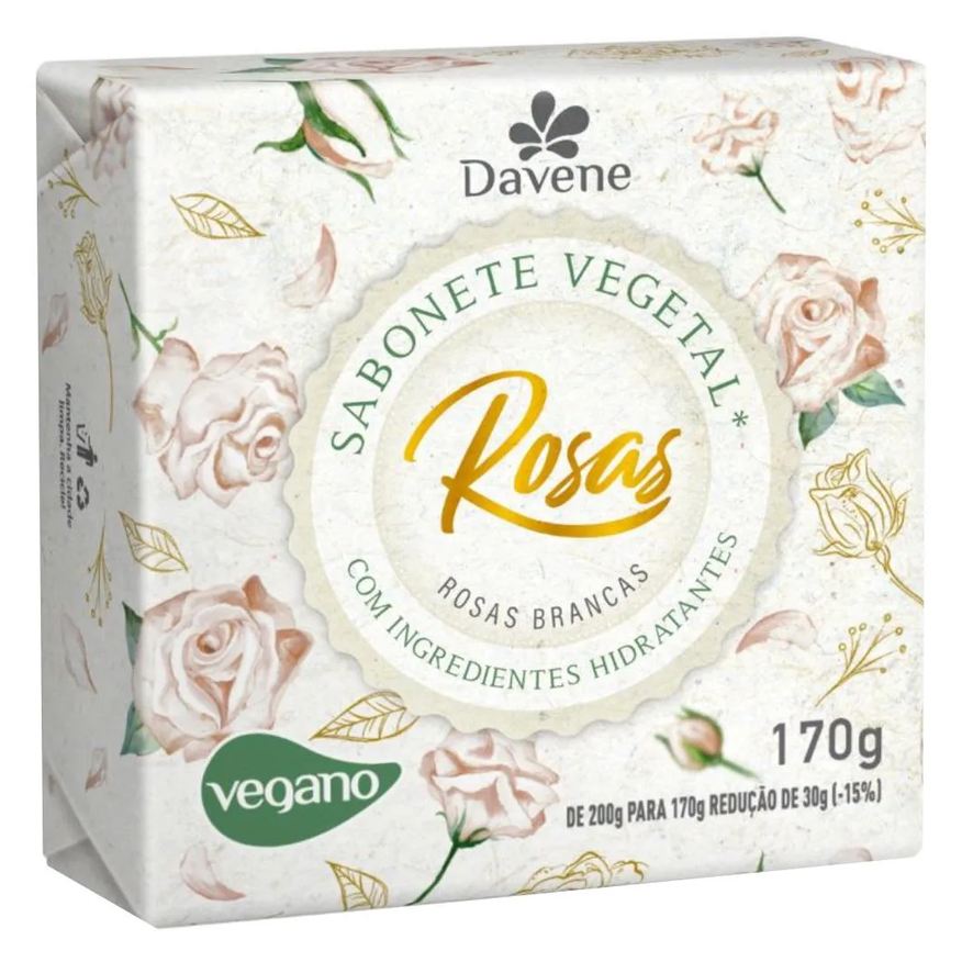 Davene Sabonete Vegetal Rosas Brancas 170g