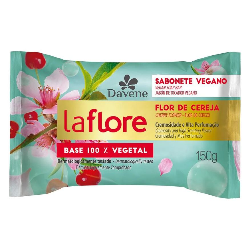 Davene La Flore Sabonete Barra Vegetal Flor de Cereja 150g