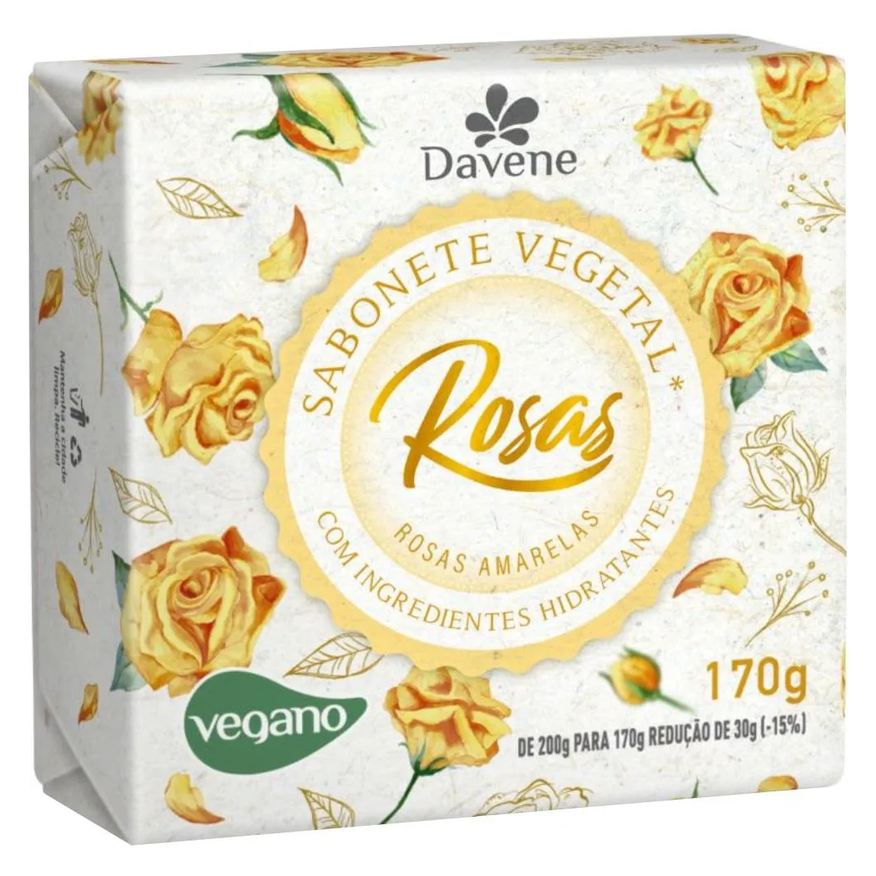 Davene Sabonete Vegetal Rosas Amarelas 170g