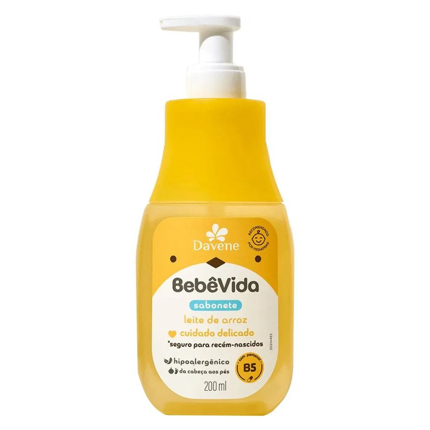 Davene Sabonete Liquido Bebe Vida Leite de Arroz 200ml