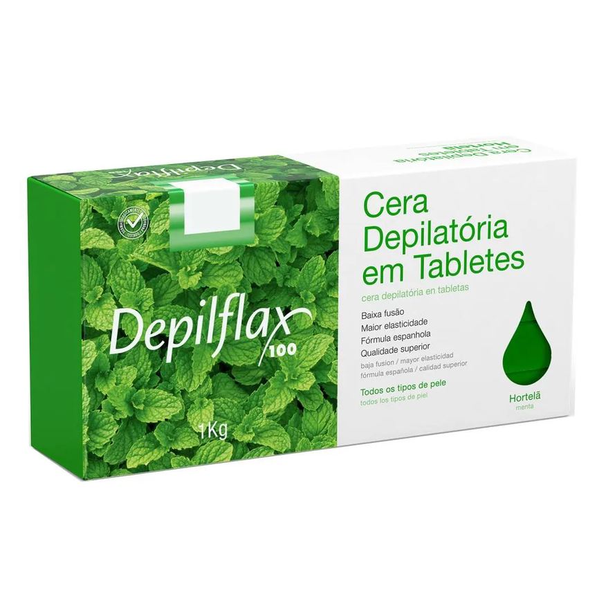 Depilflax Cera Quente Depilacao Hortela 1kg Tabletes
