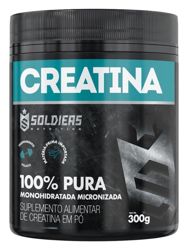 Monohidratada Creatina Pote 300g – 100% Pura Importada – Soldiers Nutrition