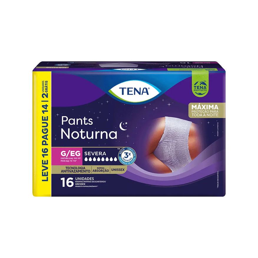 Íntima Roupa Tena Pants Noturna G/eg Unidades