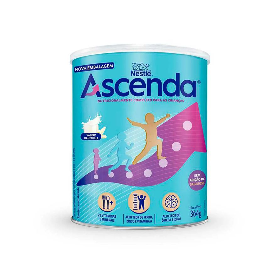 Infantil Fórmula Ascenda Nestlé Baunilha 3 a 10 anos 364g