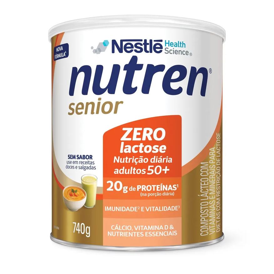 Alimentar Complemento Nutren Senior Sem Sabor Zero Lactose 740g