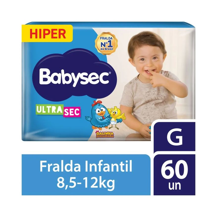 Babysec Fralda Ultrasec Galinha Pintadinha Hiper G 60 Unidades