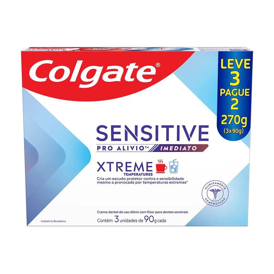 Colgate Creme Dental Sensitive Pro Alívio Imediato Xtreme 90g 3 Unidades