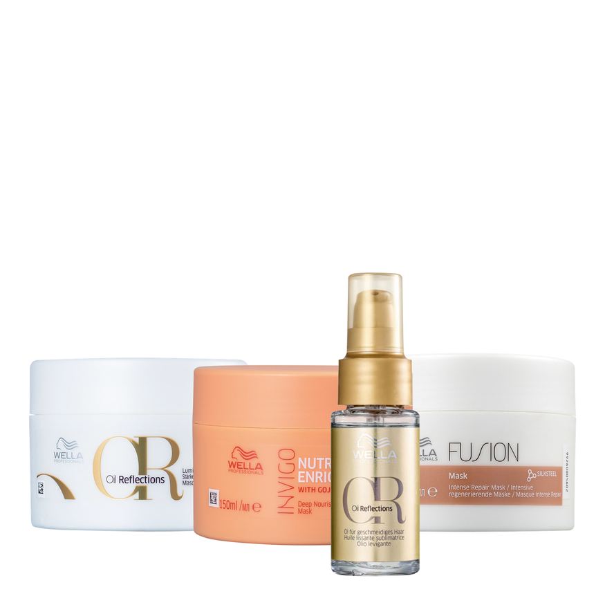 Wella Kit Professionals Cronograma Capilar + Oil Reflections (4 Produtos)