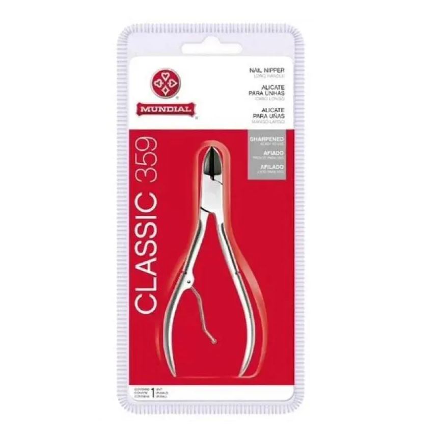 de Alicate Cuticula Profissional Cabo Longo Inox Reto Mundial Bc-359