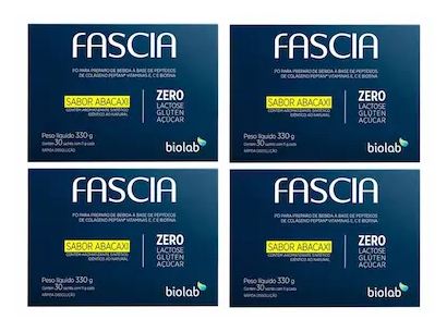 Kit 4 Caixas Fascia Colágeno Pele Jovem e Radiante 30 sachês Abacaxi