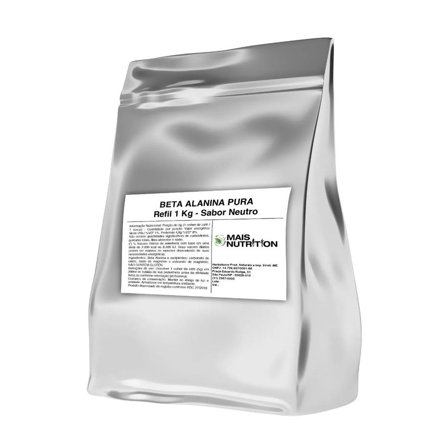 Alanina Beta Vegan 1kg Embalagem Refil Wvegan Vegano
