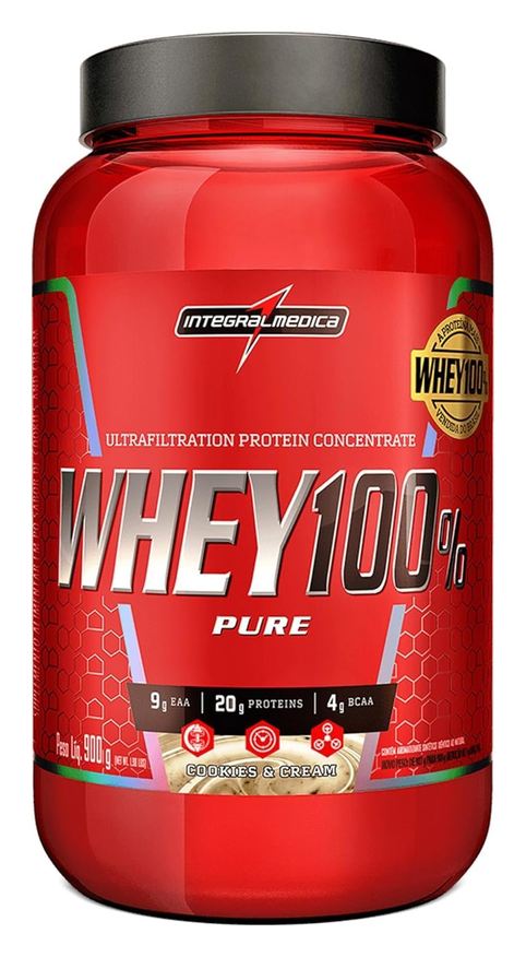 Integralmedica Integralmédica – Whey Protein Concentrado Cookies and Cream 100% Pure – 21g de Proteína por Scoop, Suplementação Alimentar Pós-Treino,